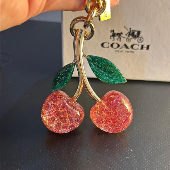 Coach Accessories - Coach Glitter Cherry Keychain with Gold Hardware
